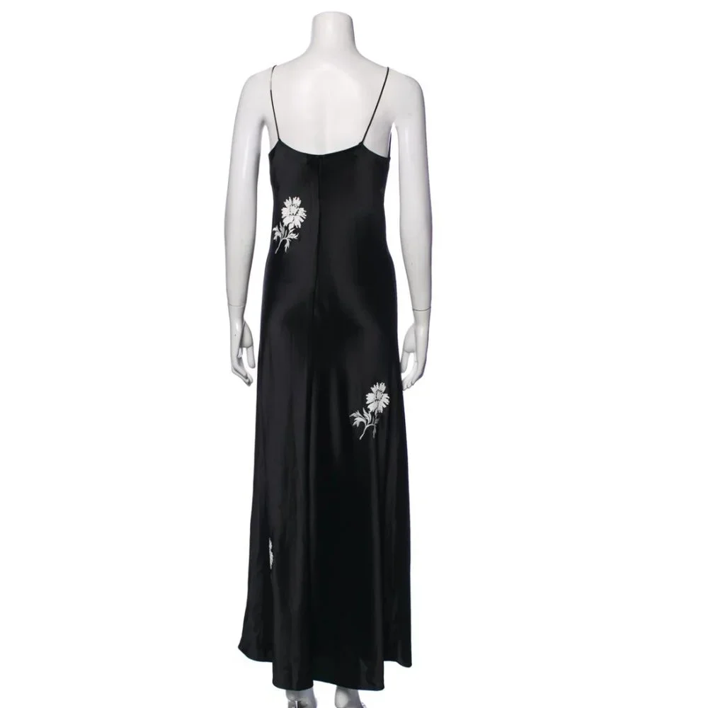 Tory Burch Satin Embroidered Slip Dress Tory Burch size 2 regular fits 4-6